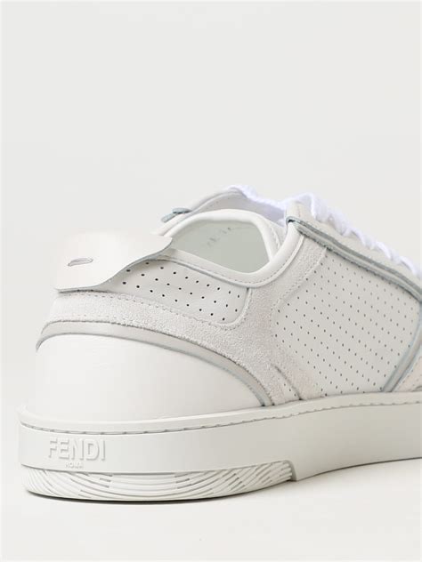 white leather sneakers fendi|fendi monogram sneakers.